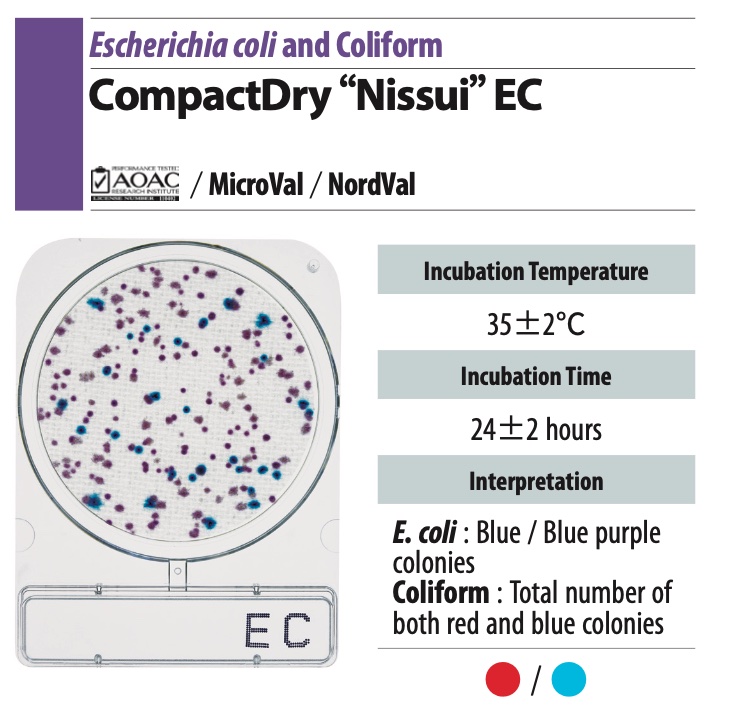 Đĩa môi trường đổ sẵn - Compact Dry EC (Escherichia coli and Coliform)